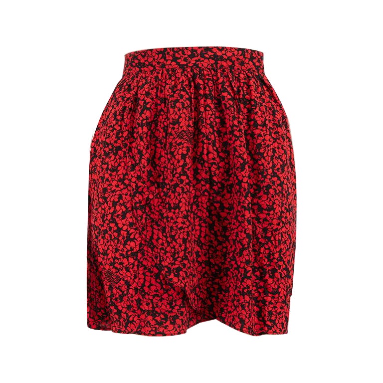 Zadig & Voltaire Red Floral Printed Mini Skirt Size S For Sale