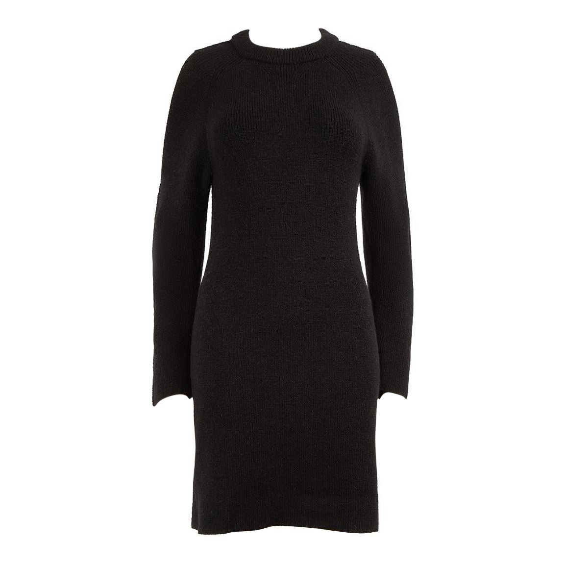 Chloé Black Wool Cold Shoulder Knit Dress Size XS For Sale