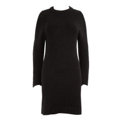 Chloé Schwarzes Strickkleid aus Wolle mit kalten Schultern Größe XS