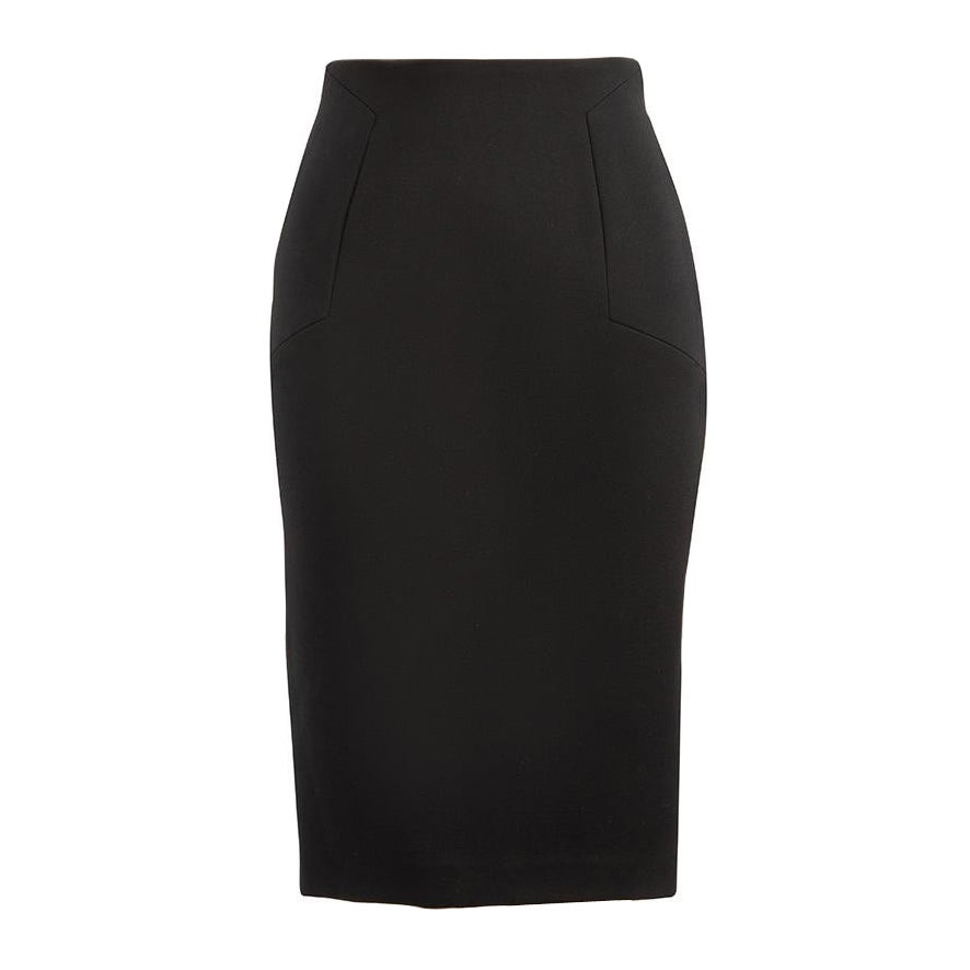 Victoria Beckham Black Wool Midi Pencil Skirt Size XS For Sale
