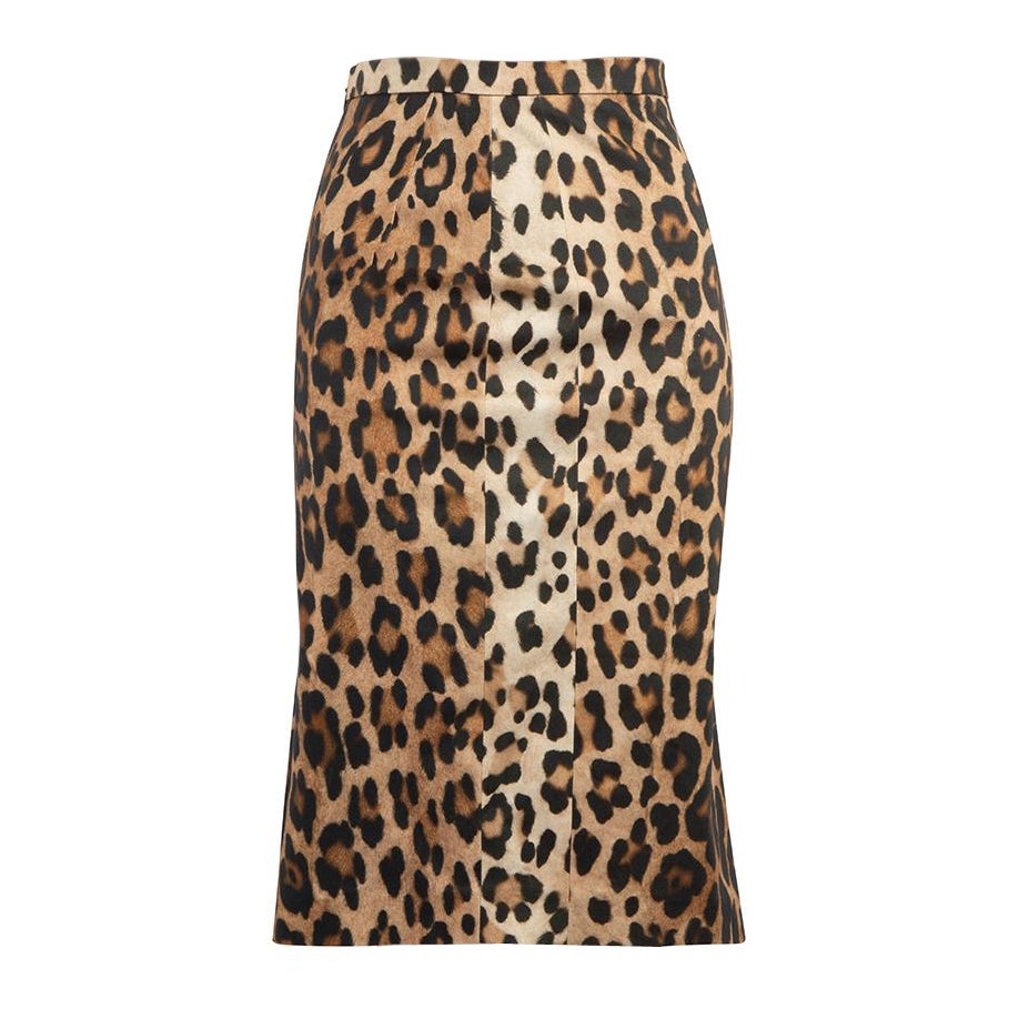 Altuzarra Brown Leopard Print Pencil Skirt Size S For Sale