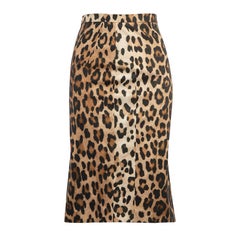 Altuzarra Brown Leopard Print Pencil Skirt Size S
