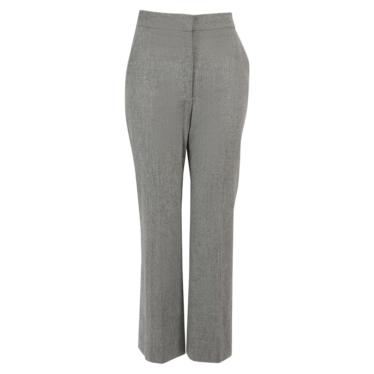 Stella McCartney Grey Wool Straight Trousers Size XS For Sale