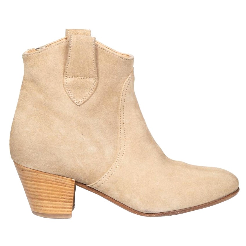 Belstaff Beige Suede Ankle Boots Size IT 35 For Sale
