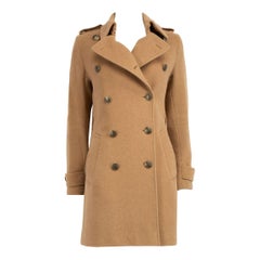 Used Burberry Camel Hair Double Breasted Coat Size XS