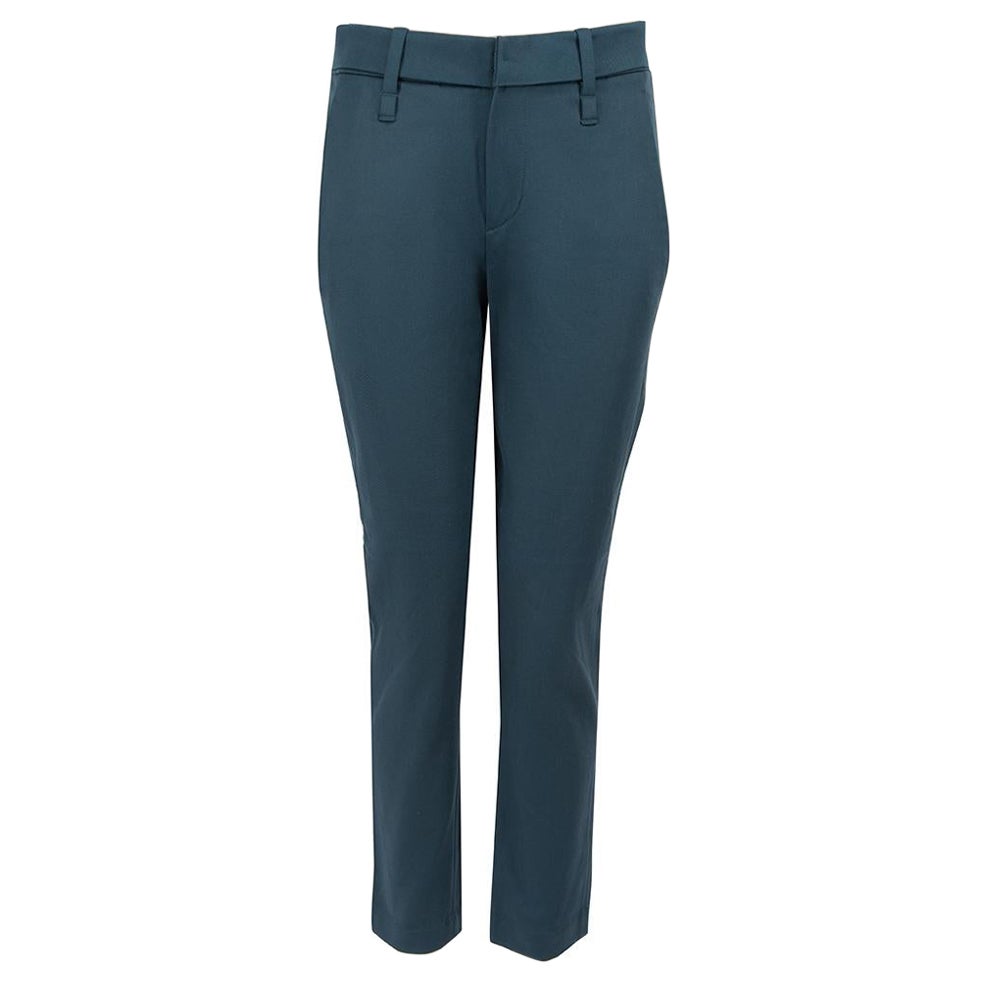 Brunello Cucinelli Blue Cotton Tailored Trousers Size XS For Sale