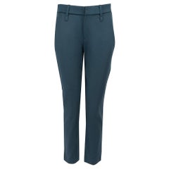 Brunello Cucinelli Maßgeschneiderte Hose aus blauer Baumwolle Größe XS
