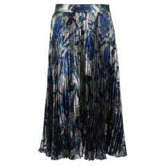 Christopher Kane Metallic Silk Floral Midi Skirt Size M