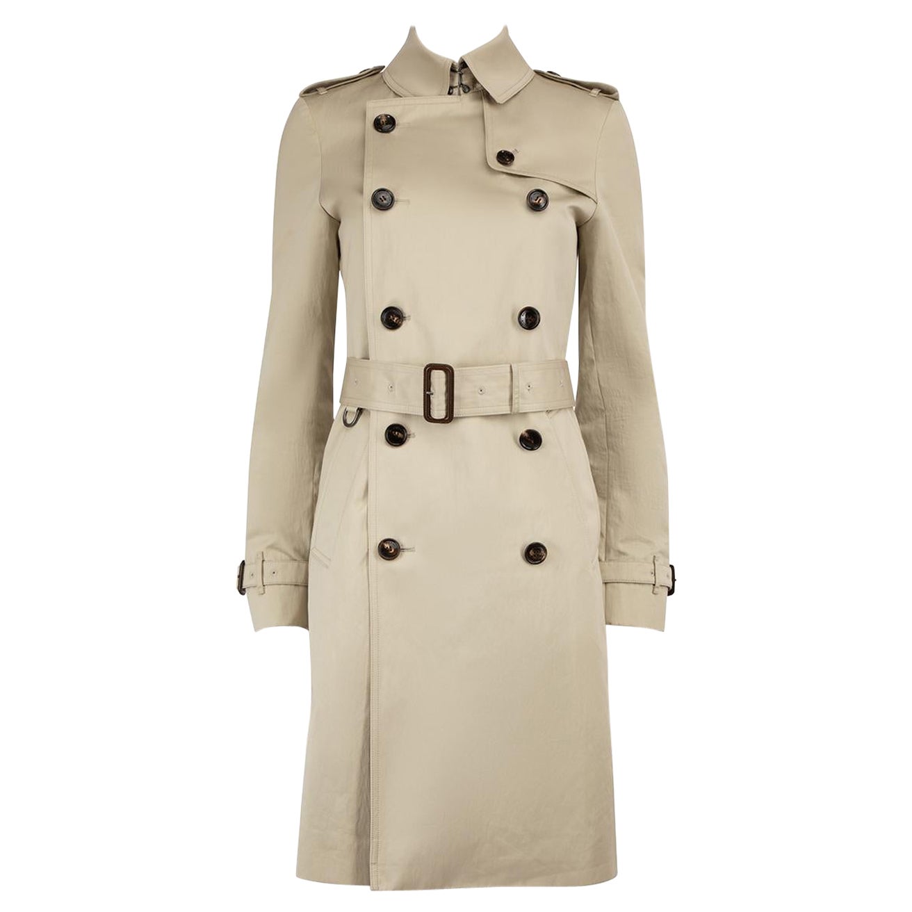 Burberry Beige The Kensington Mid Length Trench Size XS For Sale