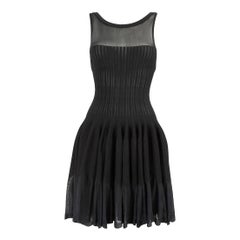 Alaïa Black Boat Neck Sleeveless Mini Dress Size M