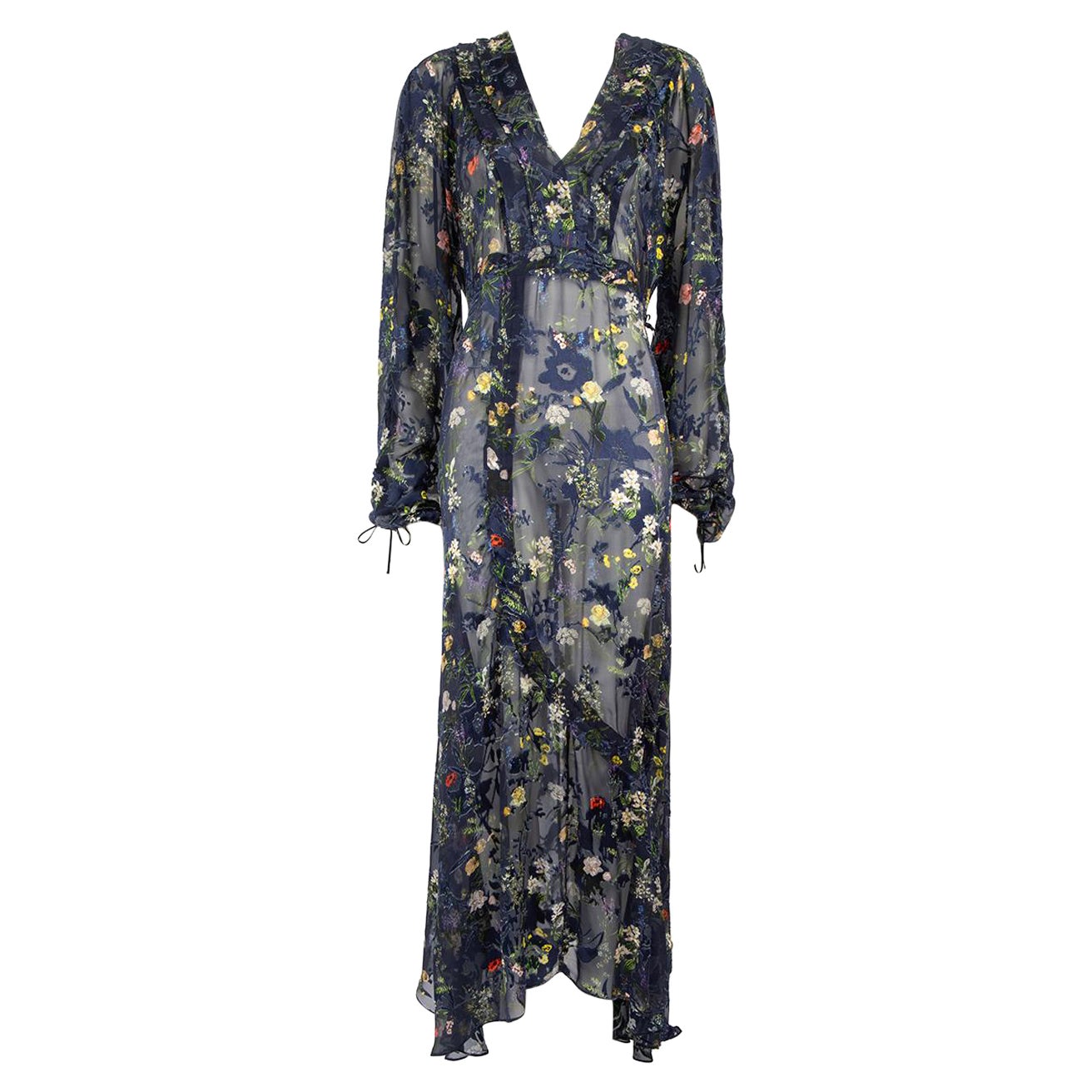 Preen By Thornton Bregazzi Floral Print V Neck Maxi Dress Size S For Sale