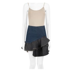 Alexander McQueen Falda de volantes vaquera bicolor Talla XS