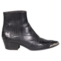 Saint Laurent Schwarze Western Cowboystiefel aus Leder Größe IT 37