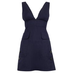 Valentino Garavani Navy Plunge Neck Mini Dress Size XS