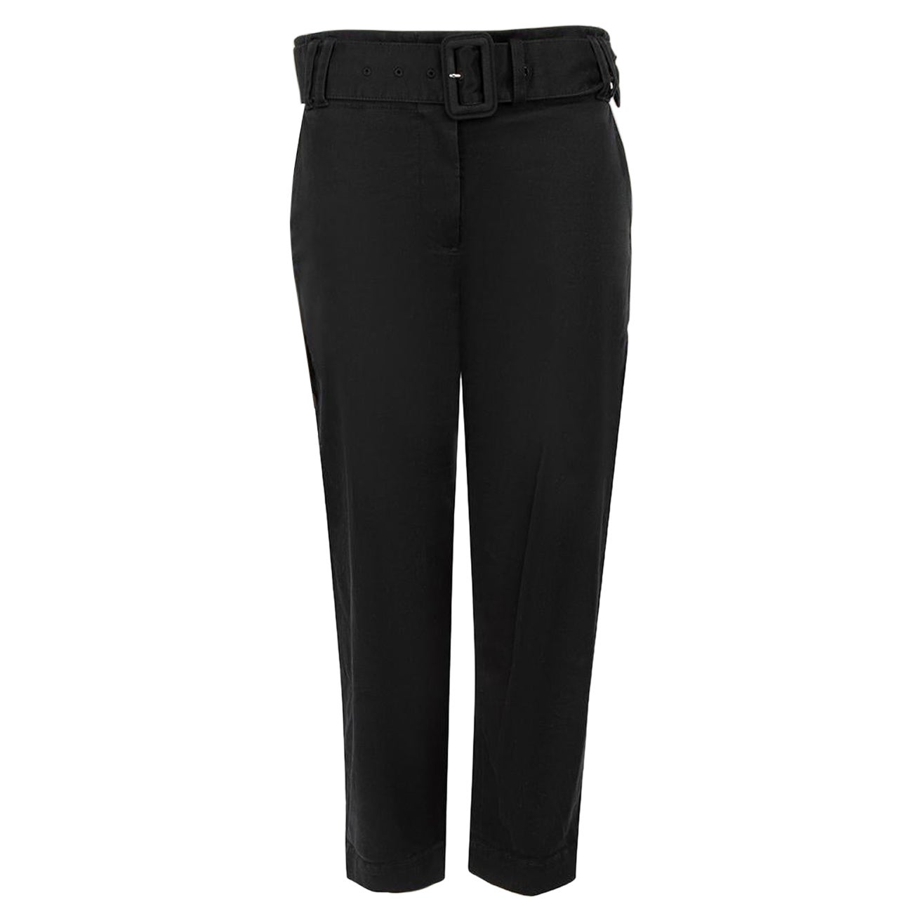 Proenza Schouler Black Belted Tapered Trousers Size XS For Sale