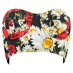 Dolce & Gabbana Bustier-Crop-Top mit Blumendruck, Größe S