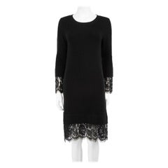Moschino Love Moschino Black Wool Lace Trim Jumper Dress Size S