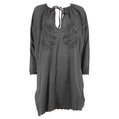 Zadig & Voltaire Grey Lace Detail Tunic Top Size S