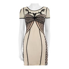 Used Temperley London Beige Contrast Trim Mini Dress Size S