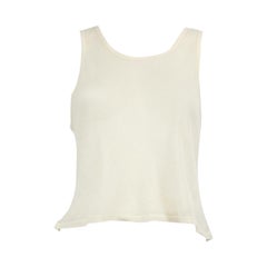 Saint Laurent Ecrufarbenes Woll-Tanktop Größe M