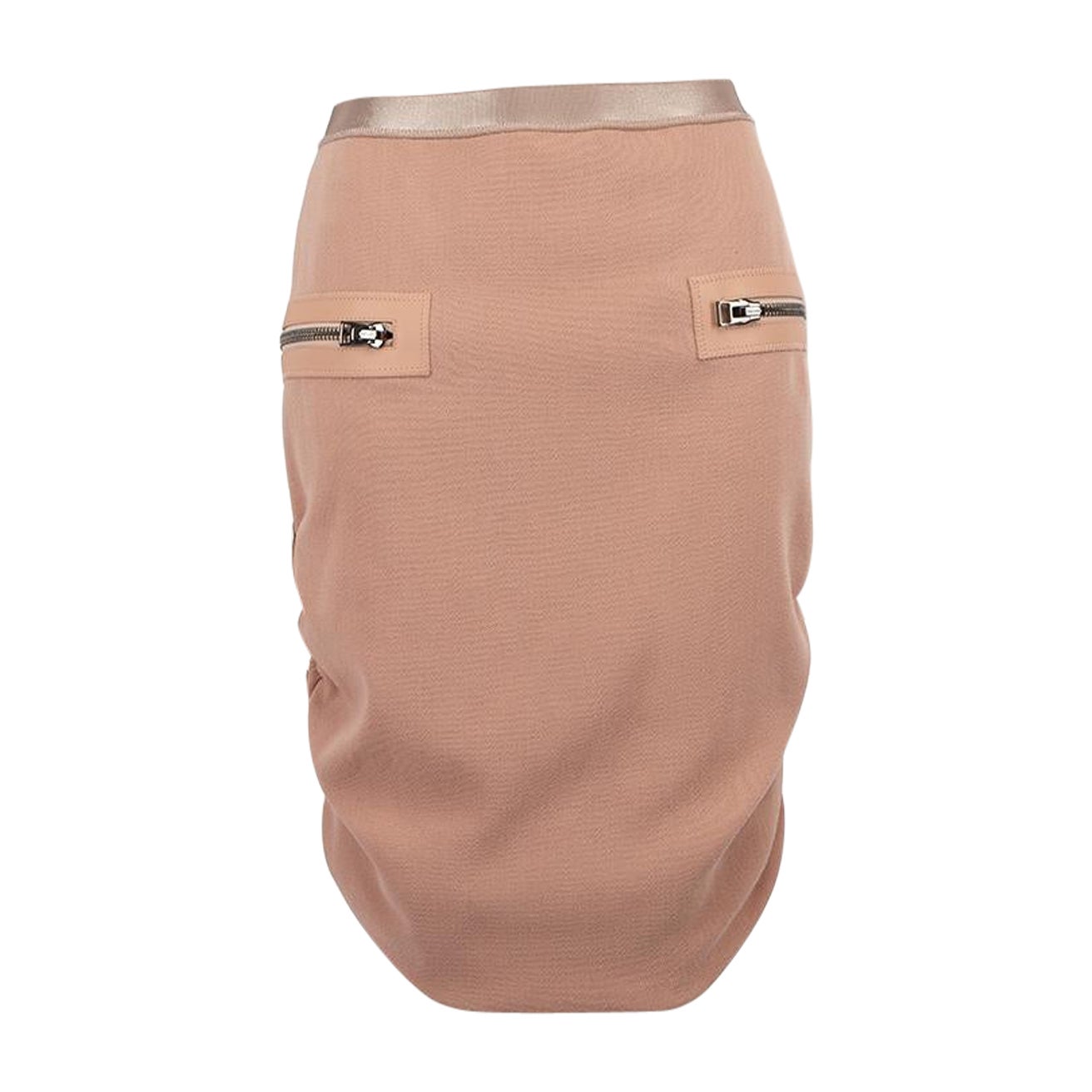 Tom Ford Dusty Pink Logo Embroidered Skirt Size M For Sale