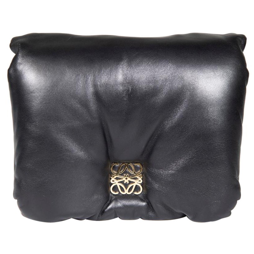Loewe Black Nappa Leather Puffer Goya Shoulder Bag For Sale