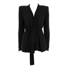 Balmain Black Mohair Knit Cardigan Size L