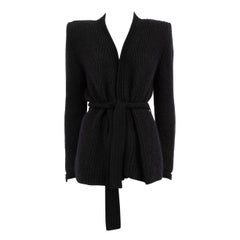 Used Balmain Black Mohair Knit Cardigan Size L