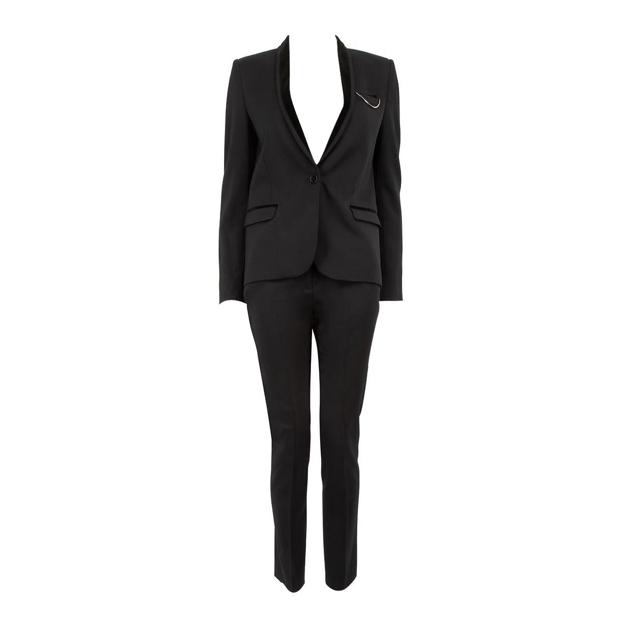 The Kooples Black Wool Matching Suit Set Size S For Sale