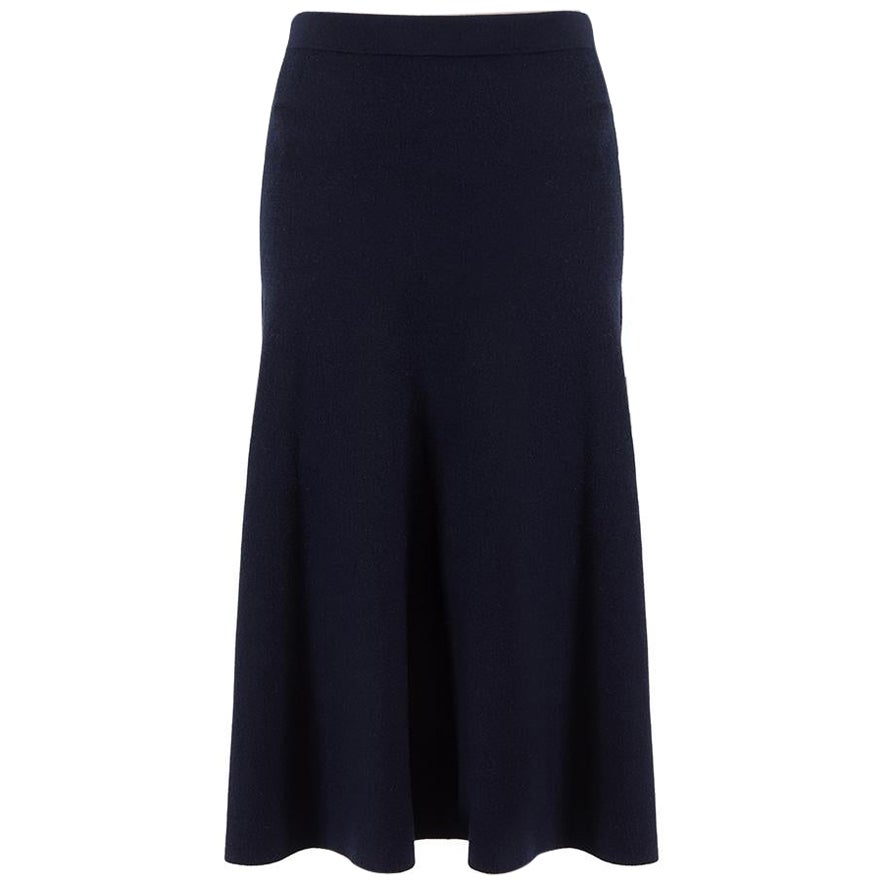 Gabriela Hearst Navy Wool Knit Midi Skirt Size XS For Sale