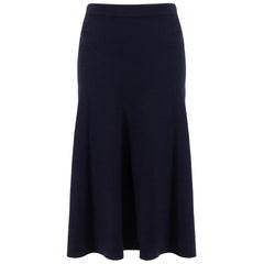 Gabriela Hearst Navy Wool Knit Midi Skirt Size XS