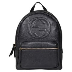 Used Gucci Black Leather Soho Chain Backpack