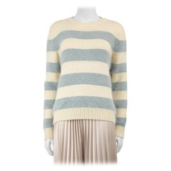 Gucci Beige & Blue Wool Striped Knit Jumper Size M