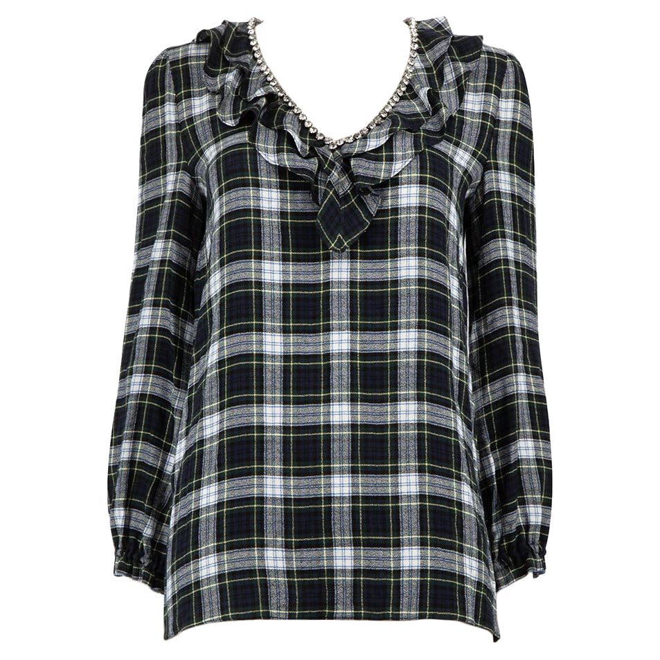 Moschino Boutique Moschino Tartan Pattern Gemstone Detail Top Size S For Sale