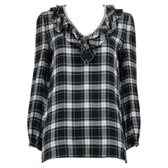 Used Moschino Boutique Moschino Tartan Pattern Gemstone Detail Top Size S