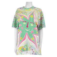 Myfawnwy x Stella McCartney Übergroßes T-Shirt mit grünem Marmordruck Größe XS