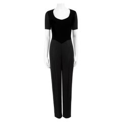 Gianfranco Ferré Black Wool Short Sleeve Jumpsuit Size S