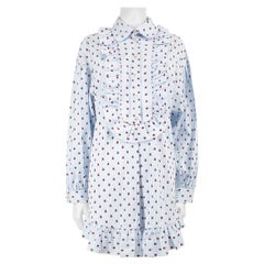 Gucci - Robe à rayures bleues imprimée coccinelle avec bordure à volants, taille XL