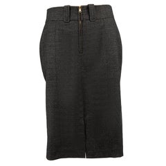 Used Tom Ford Grey Wool Fitted Skirt Size M