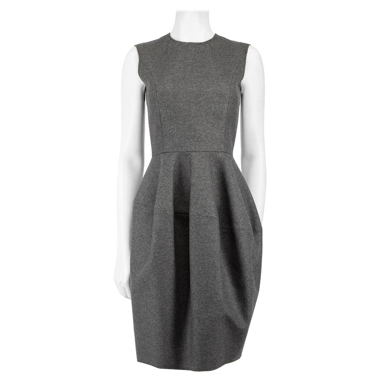Saint Laurent A/W 2008 Grey Wool Sleeveless Dress Size S