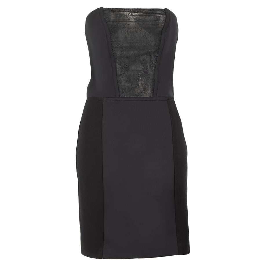 Maje Black Lace Panel Strapless Mini Dress Size S For Sale