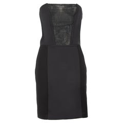 Maje mini-robe sans bretelles en dentelle noire, taille S