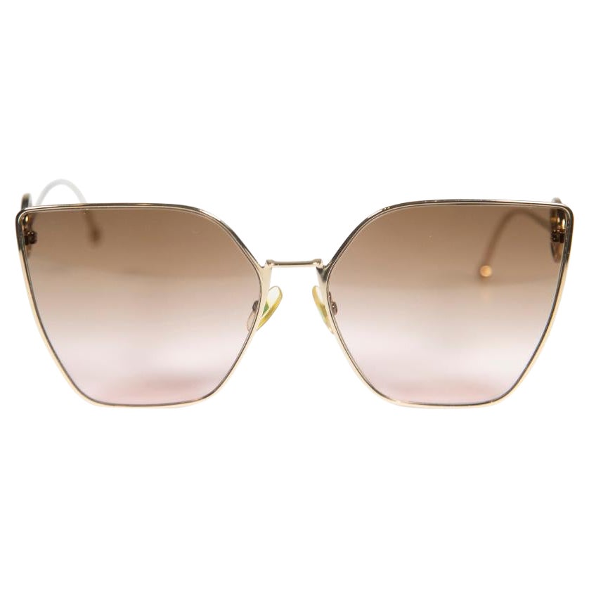 Fendi Gold Oversize Cat Eye FF 0323/S Sunglasses For Sale