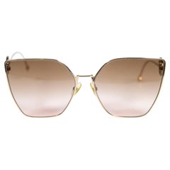 Fendi Gold Oversize Cat Eye FF 0323/S Sunglasses