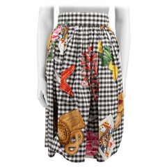 Dolce & Gabbana Gingham Picnic Print Midi Skirt Size XXS