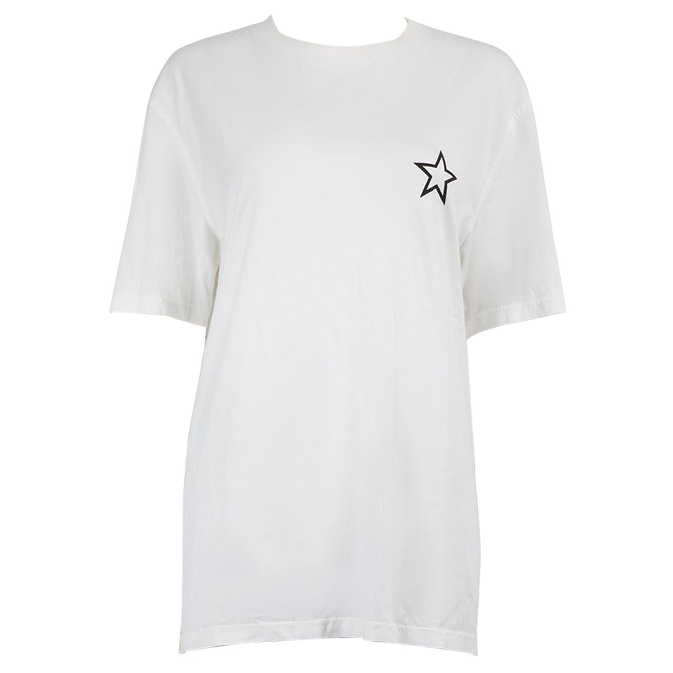 Givenchy White Cuban Printed Star T-Shirt Size M For Sale