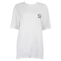 Used Givenchy White Cuban Printed Star T-Shirt Size M