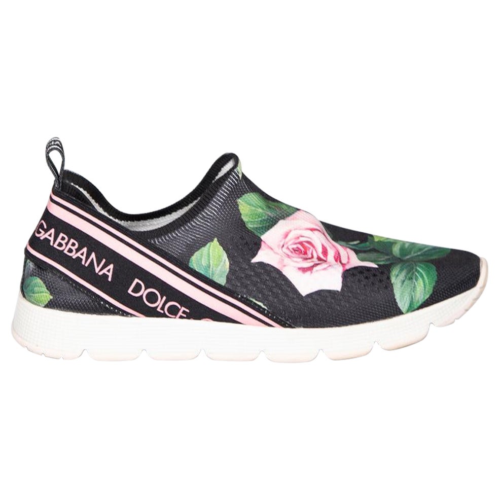 Dolce & Gabbana Tropical Rose Sorrento Trainers Size IT 37 For Sale