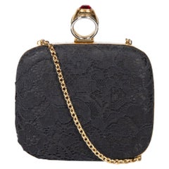 Dolce & Gabbana Black Lace Ring Detail Clutch