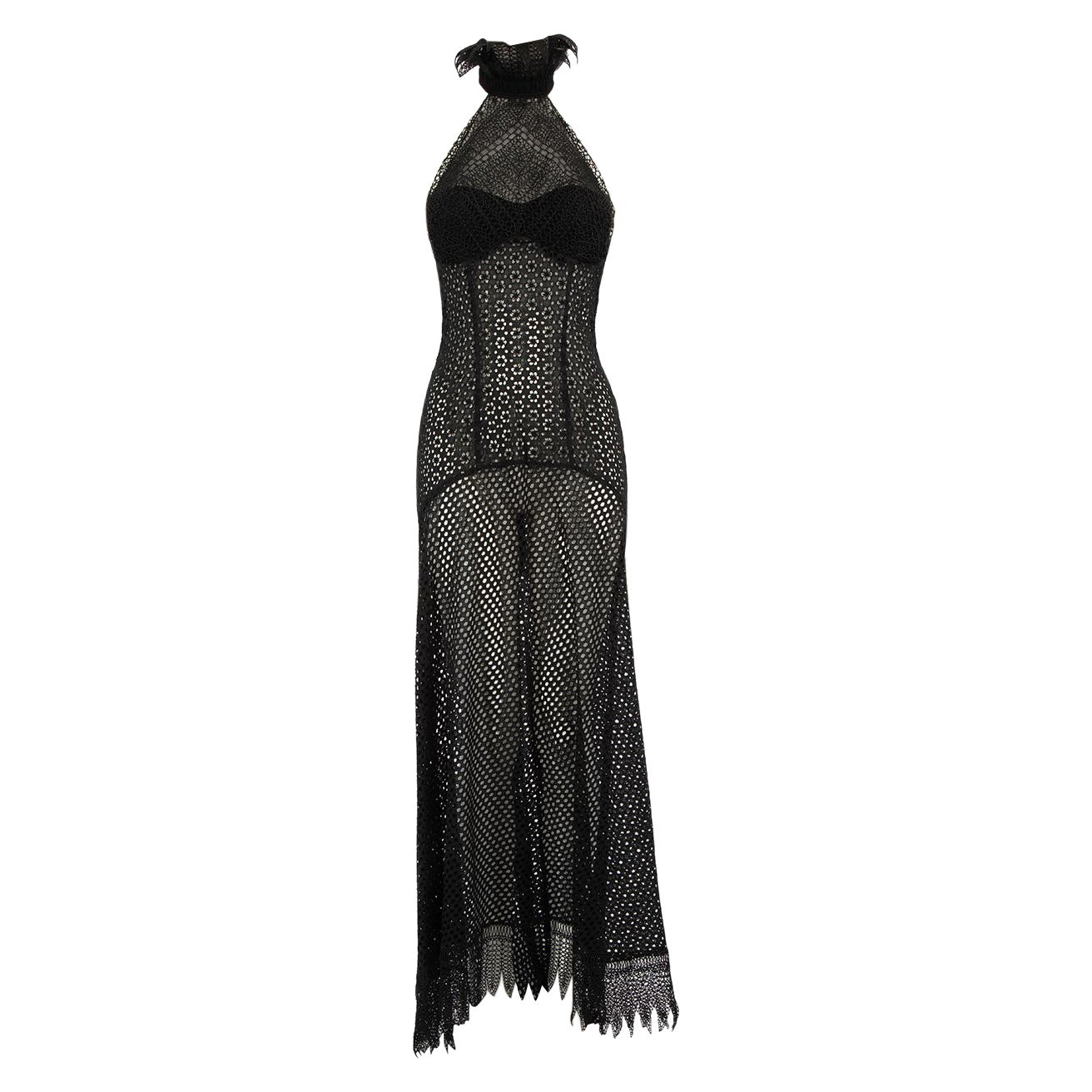 La Perla Black Broderie Anglaise Maxi Dress Size M For Sale
